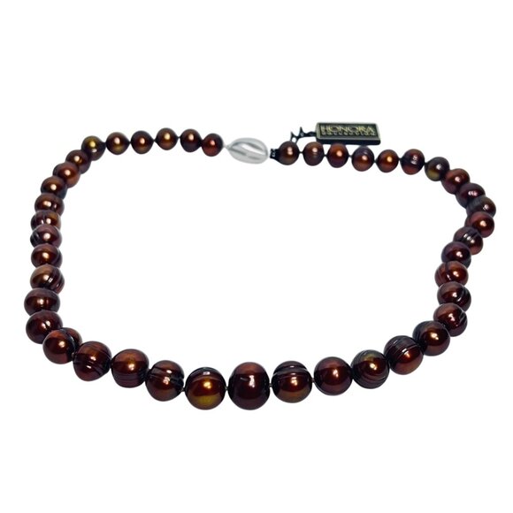 Honora Chocolate Graduated Baroque Pearl Necklace 18 1/2" (6031) - Picture 3 of 5